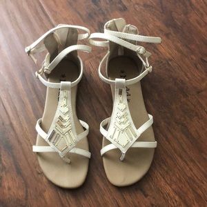 Gold and Cream Gladiator Sandals